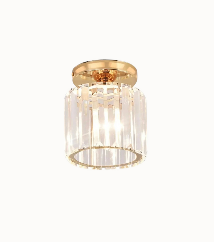 Kristall-Deckenleuchte im Glamour-Stil – moderne Deckenlampe mit transparentem Schirm