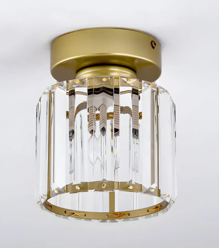 Kristall-Deckenleuchte im Glamour-Stil – moderne Deckenlampe mit transparentem Schirm