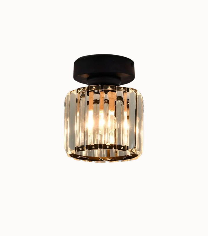 Kristall-Deckenleuchte im Glamour-Stil – moderne Deckenlampe mit transparentem Schirm