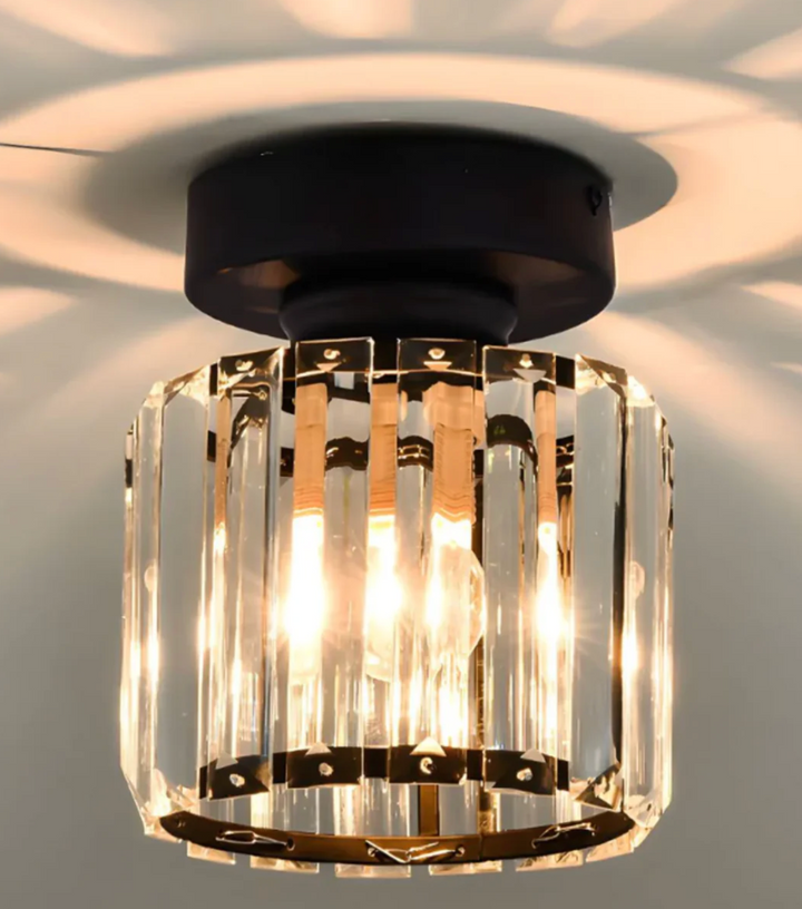 Kristall-Deckenleuchte im Glamour-Stil – moderne Deckenlampe mit transparentem Schirm