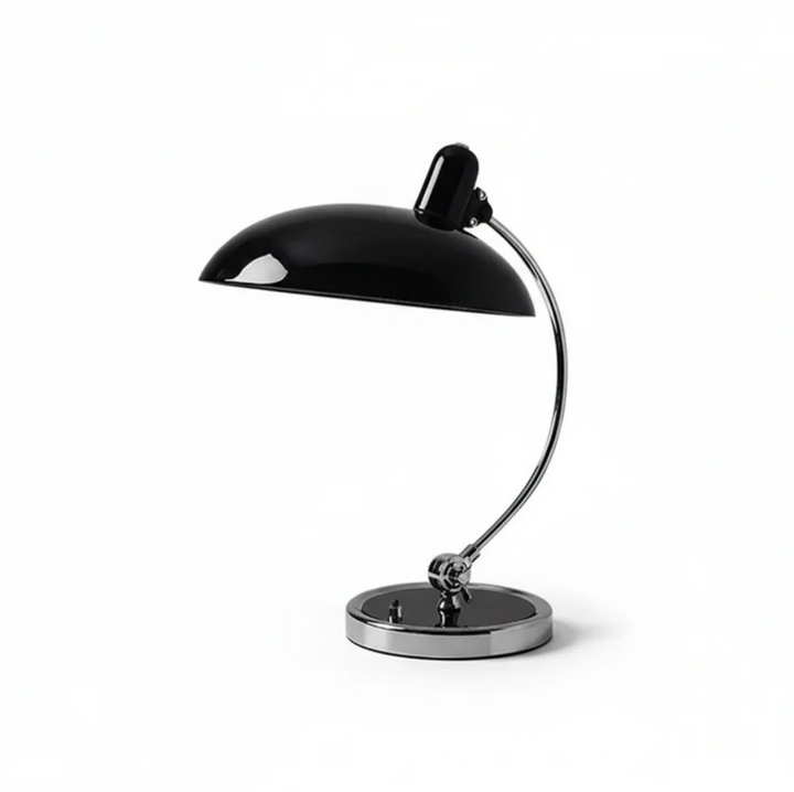 Retro Schreibtischlampe aus Metall mit verchromtem Fuss