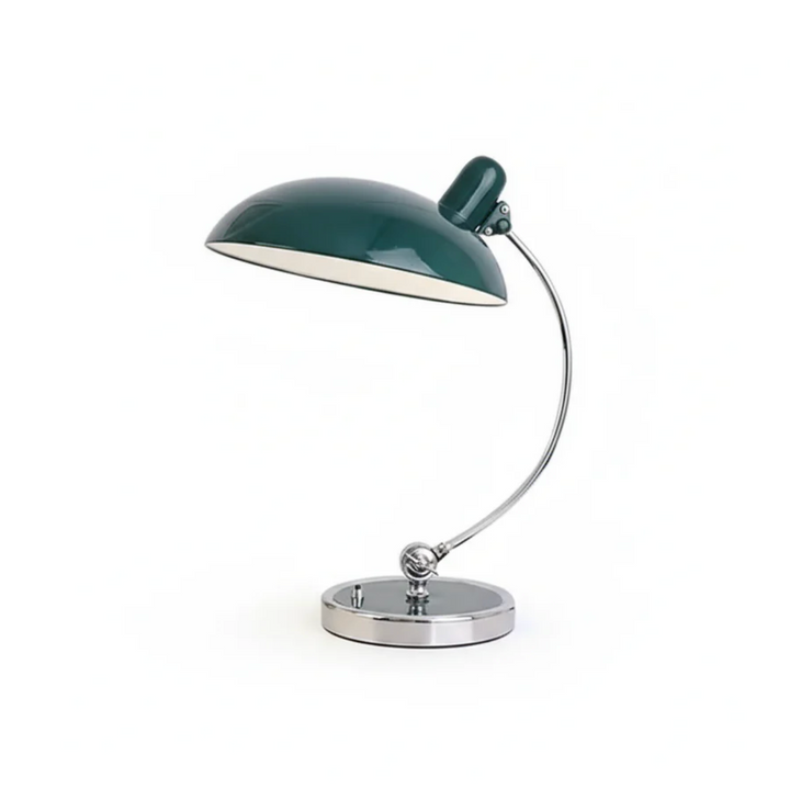 Retro Schreibtischlampe aus Metall mit verchromtem Fuss