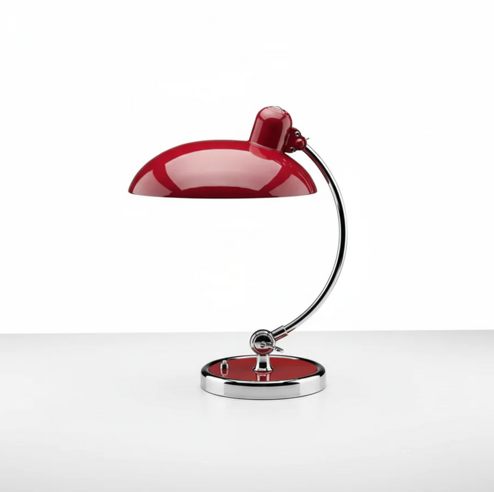 Retro Schreibtischlampe aus Metall mit verchromtem Fuss