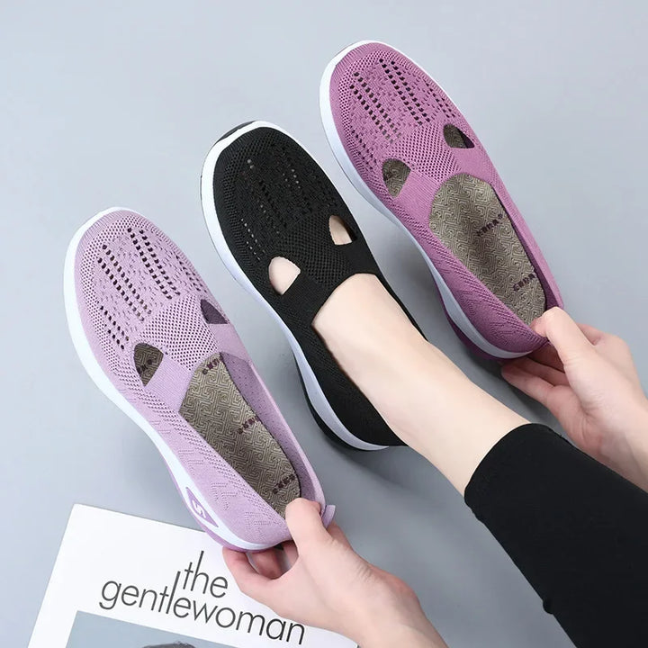 Orthopädische Damen-Schlupfschuhe aus elastischem Gestrick