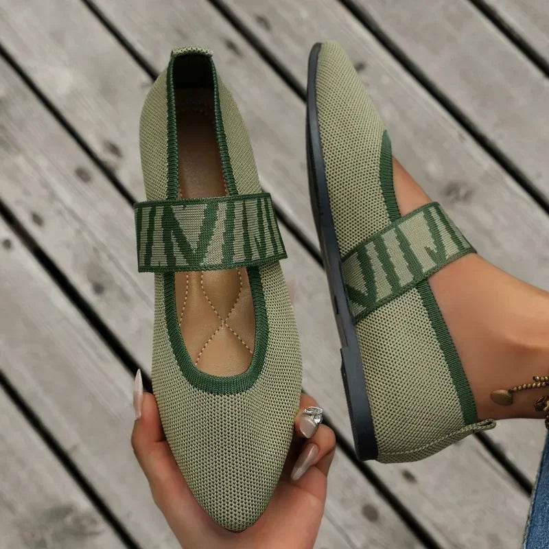 Stylische Damen Ballerinas mit elastischem Riemen