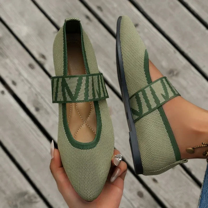 Stylische Damen Ballerinas mit elastischem Riemen