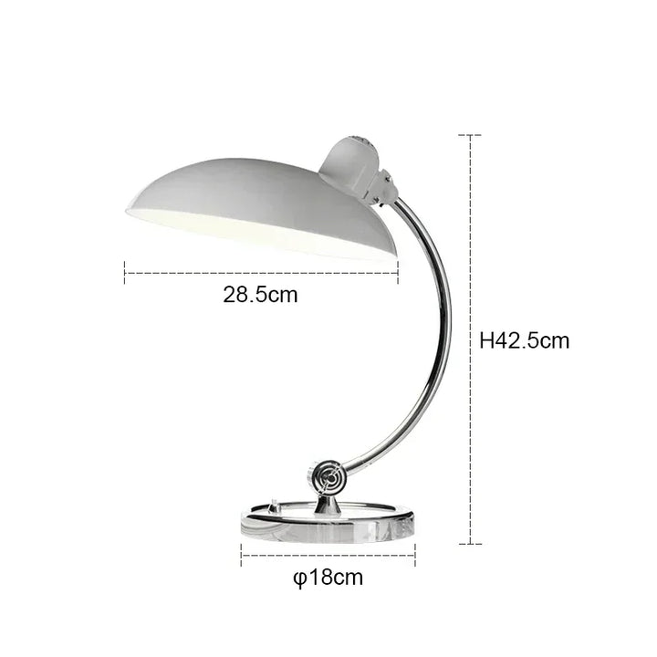 Retro Schreibtischlampe aus Metall mit verchromtem Fuss