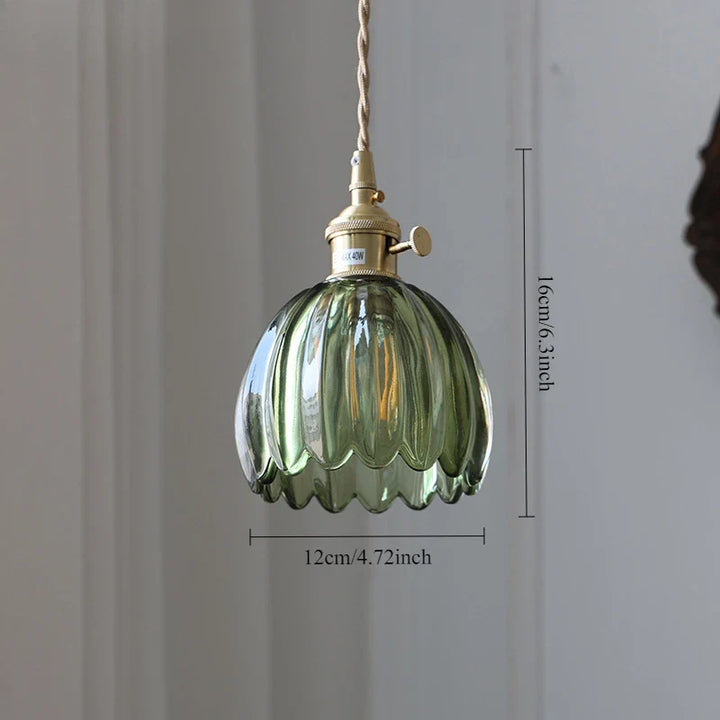 Retro-Wandleuchte mit Tulpenförmigem Glasschirm und Goldenem Finish