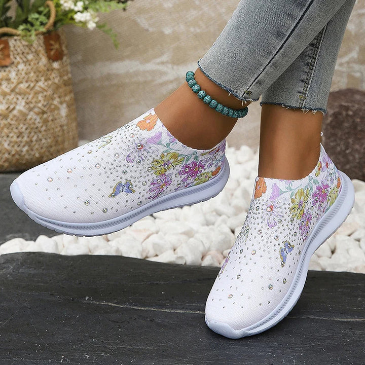 Leichte Frauenschuhe mit Blumenmuster