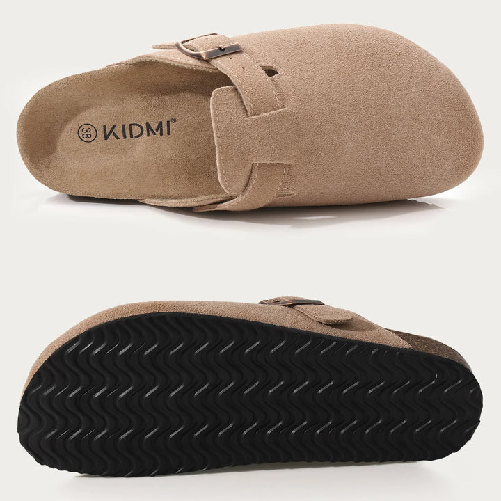 Damen-Sandalen aus Wildleder mit Korksohle