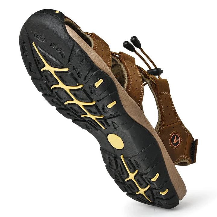 Herren-Outdoor-Sandalen aus Kunstleder mit geschlossenen Zehen