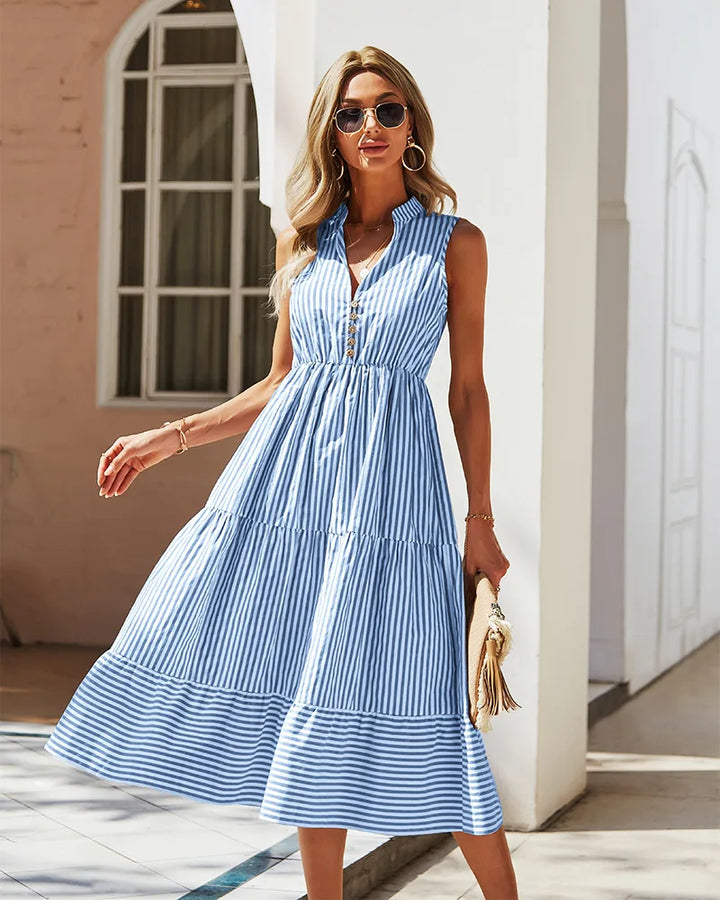 Gestreiftes Sommer-Midikleid