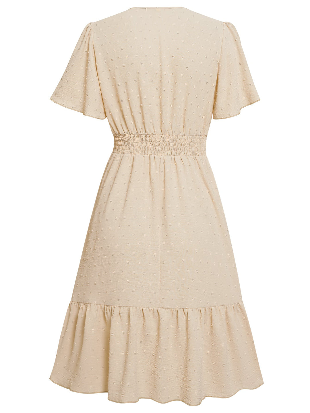 Sommerkleid mit durchbrochenen Details und Rüsche