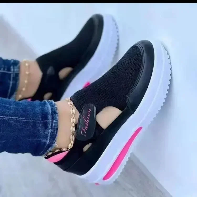 Damen-Sportschuhe mit hoher Sohle
