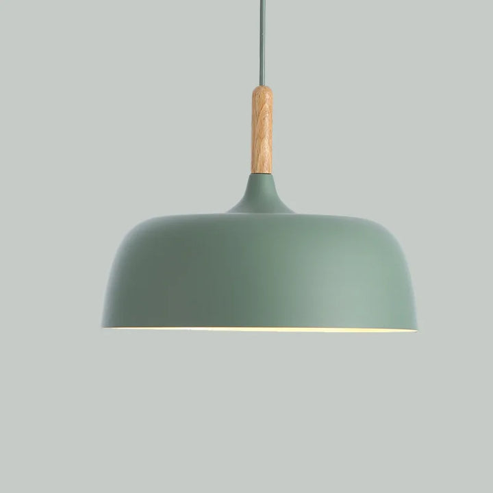 Moderne Metall-Pendelleuchte mit Holzakzent – minimalistischer Skandinavischer Stil