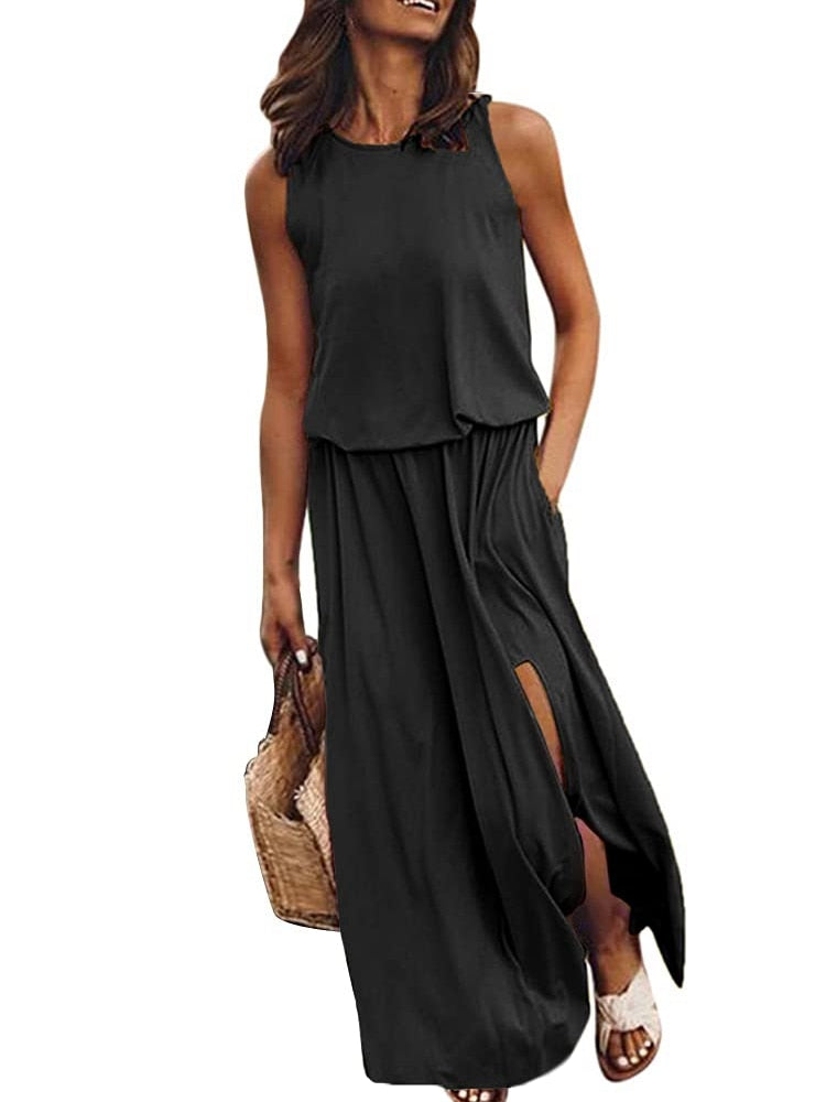 Ärmelloses Sommer-Maxikleid