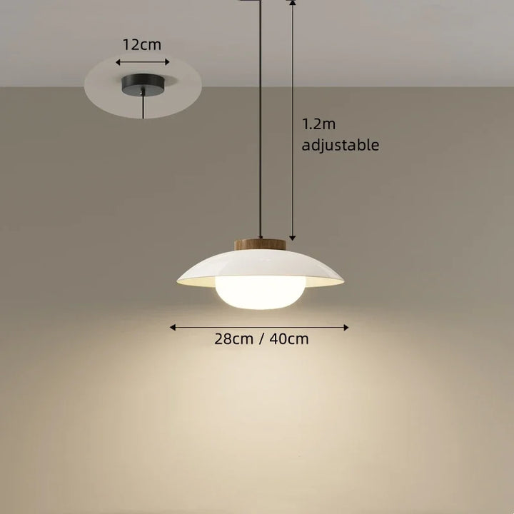 Moderne Glas-Pendelleuchte mit Holzakzent – Minimalistisches Design
