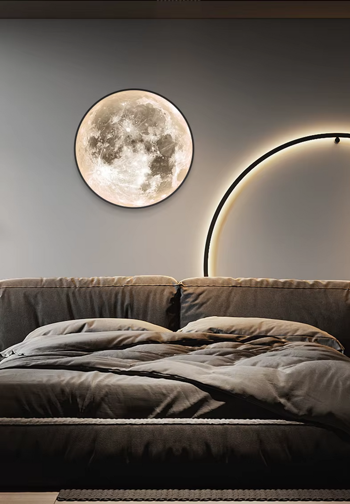 Dekorative LED-Wandleuchte in Mondform