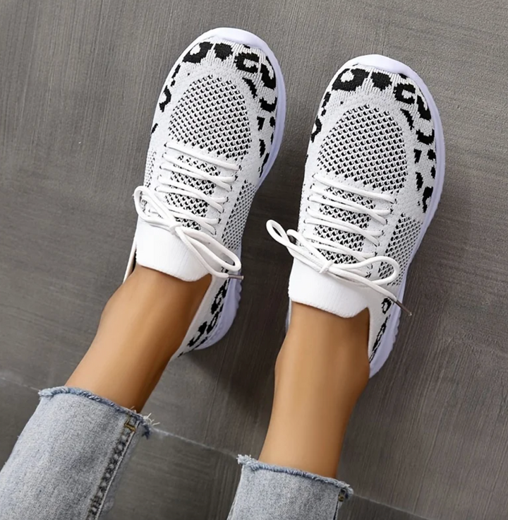 Damen-Sneakers mit modischem Leopardenmuster