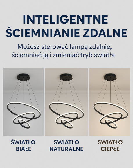 Moderne LED-Pendelleuchte mit 3D-Ringkomposition