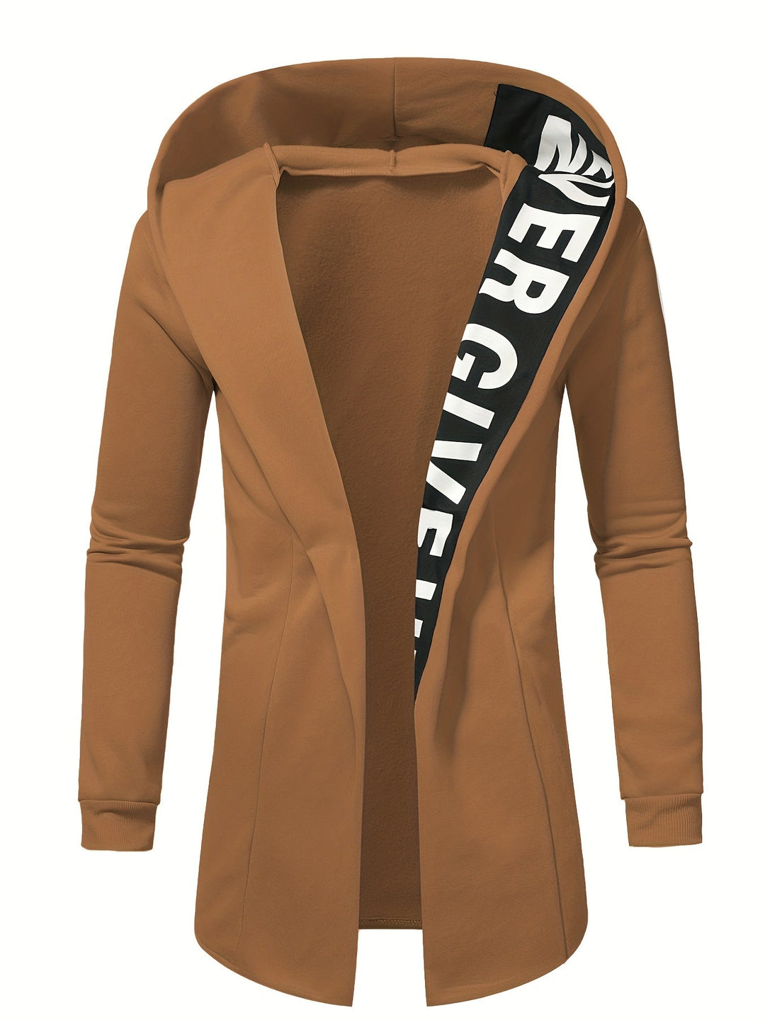 Herren Langer Kapuzenpullover ohne Verschluss
