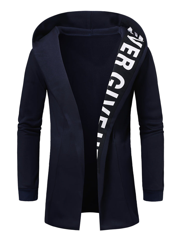 Herren Langer Kapuzenpullover ohne Verschluss