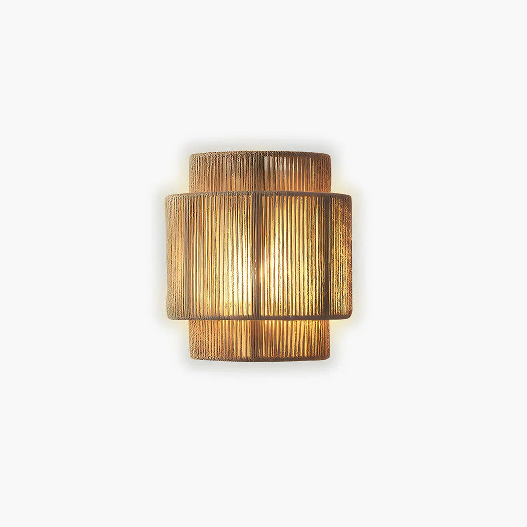 Wandleuchte Hikari aus Naturseil im Boho-Stil