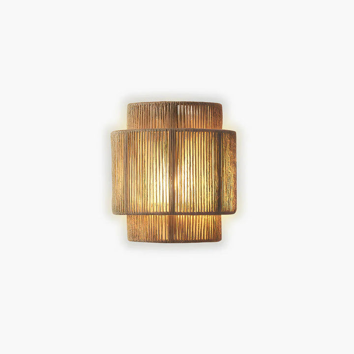 Wandleuchte Hikari aus Naturseil im Boho-Stil