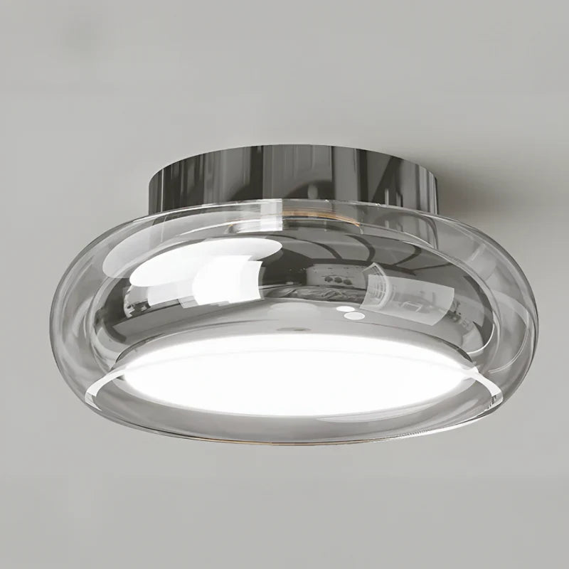 Moderne Deckenleuchte mit Glasschirm