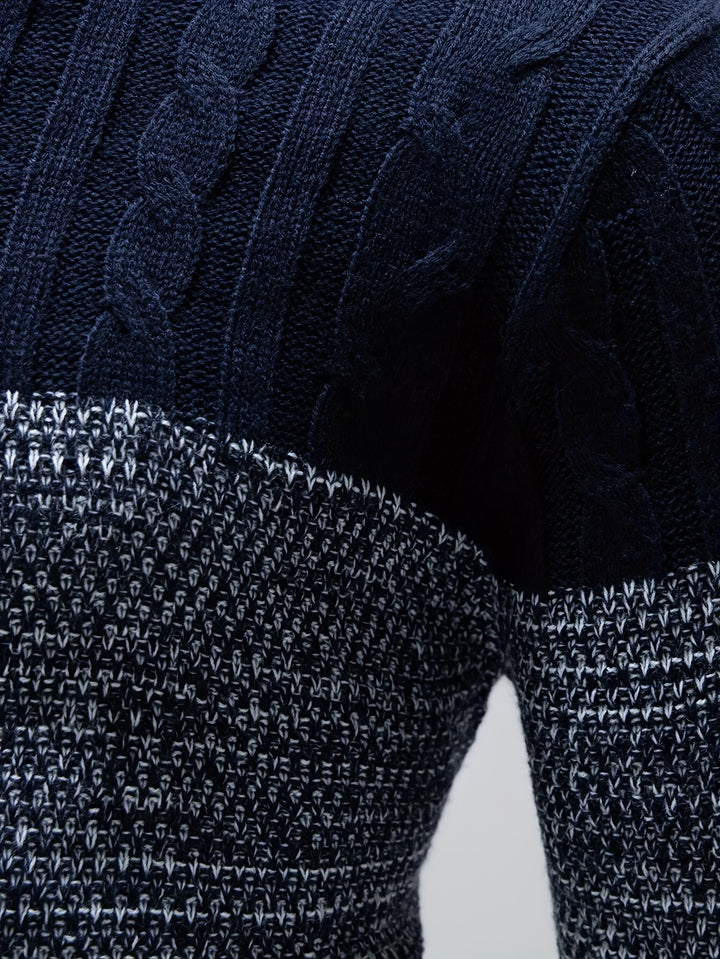Herrenpullover mit Farbverlauf und gerippten Abschlüssen