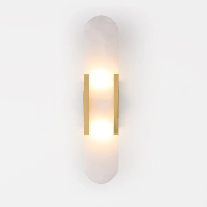 Moderne Wandleuchte mit Alabaster und goldenen Details