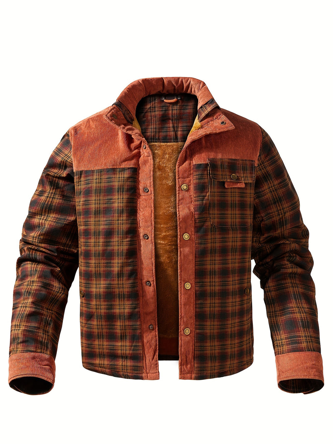 Herren gefüttertes kariertes Hemd mit Fleece