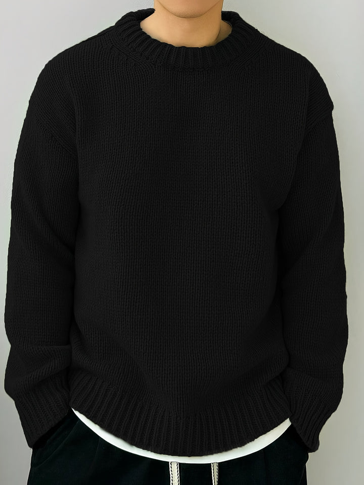 Klassischer Herrenpullover mit grobem Strickmuster