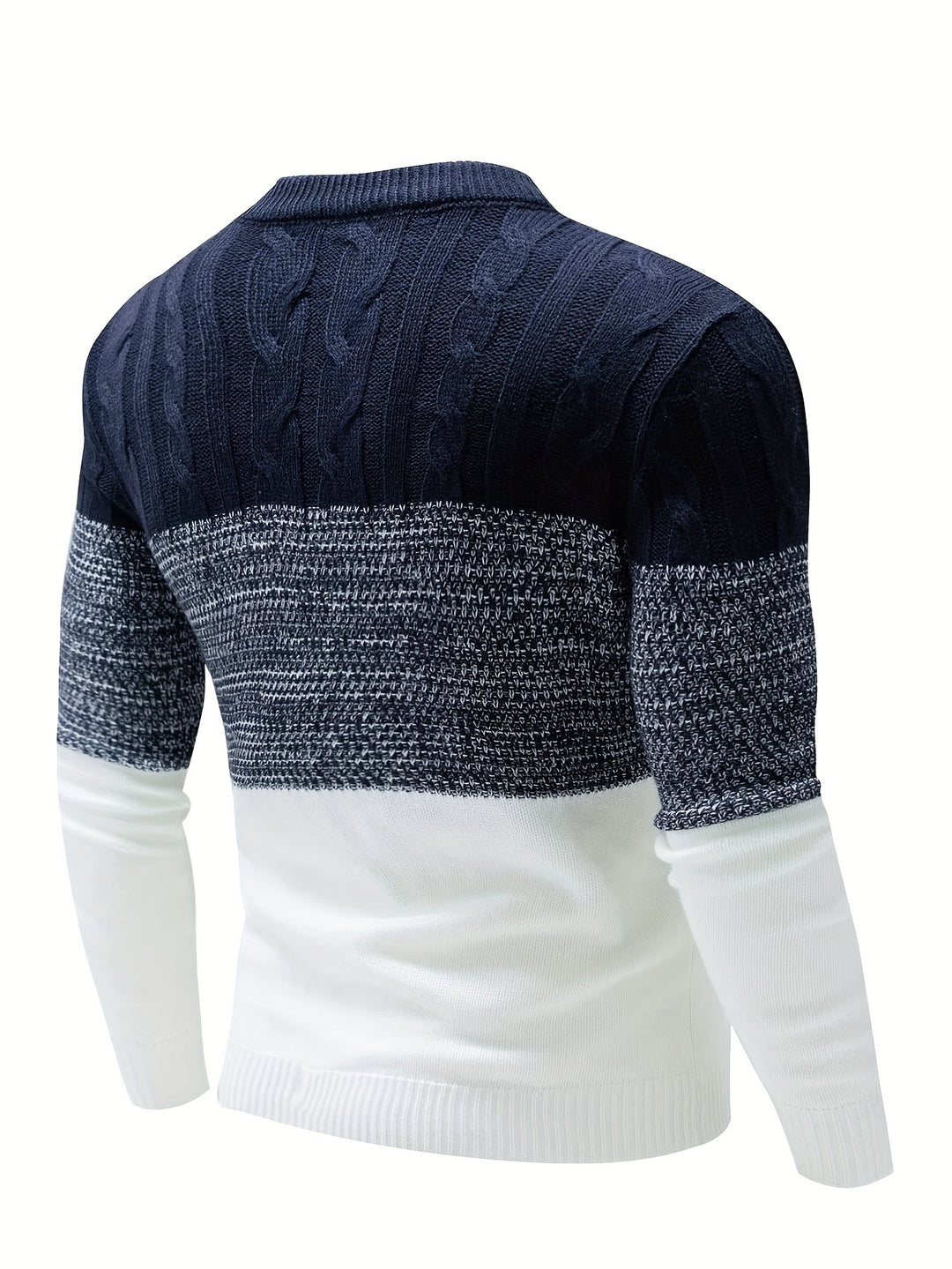 Herrenpullover mit Farbverlauf und gerippten Abschlüssen