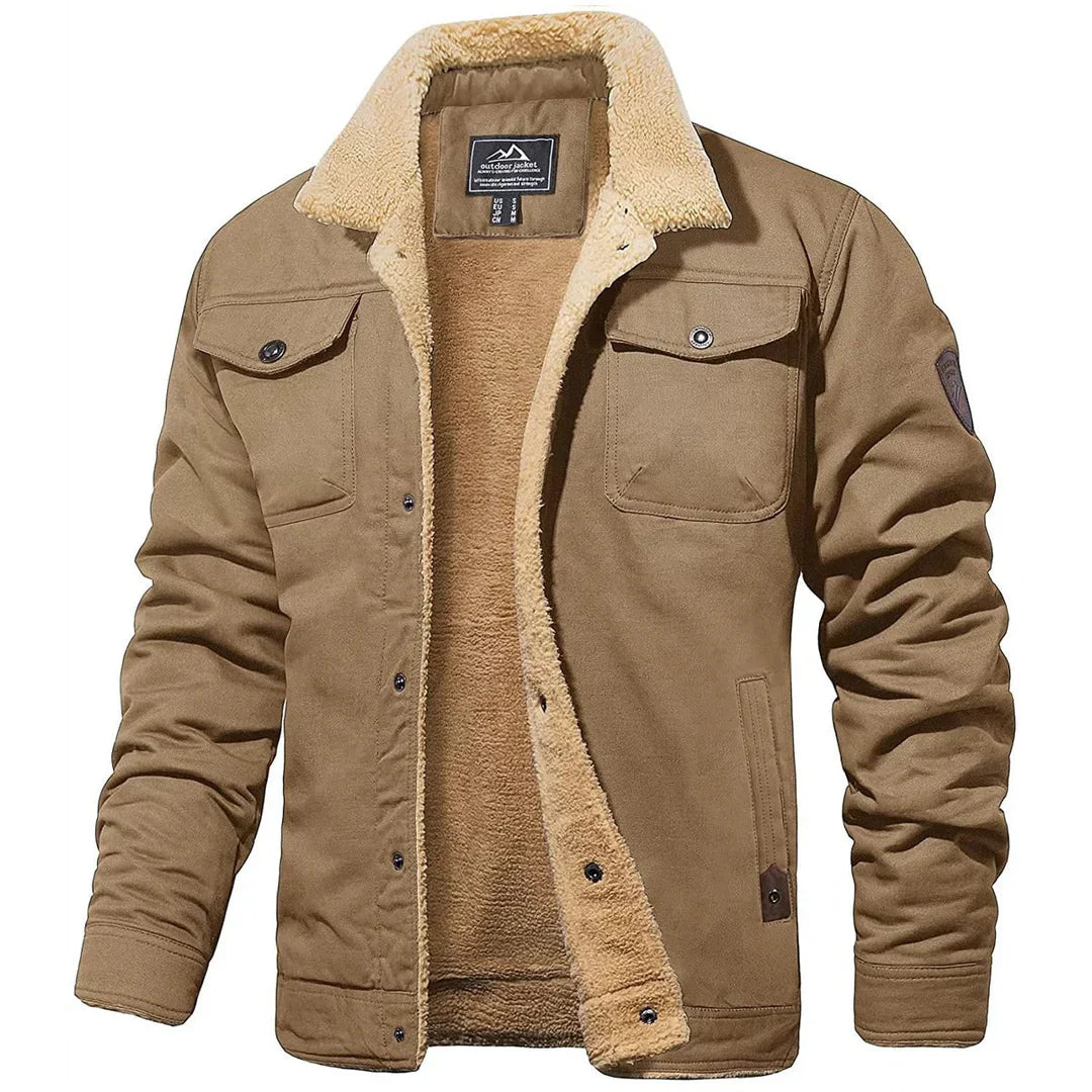 Herren-Winterjacke mit Kragen und Fellfutter