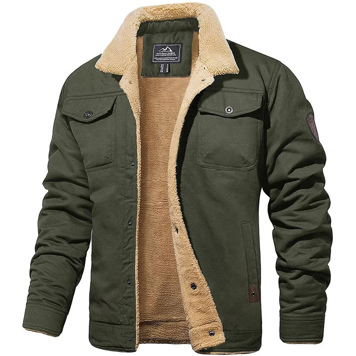 Herren-Winterjacke mit Kragen und Fellfutter