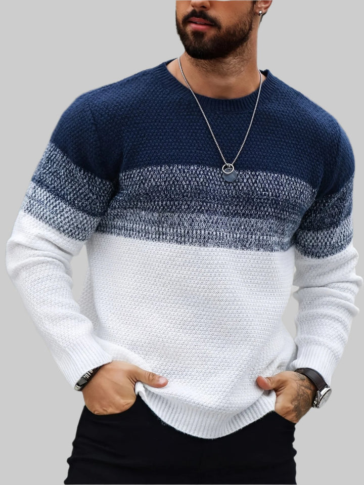 Herrenpullover mit Farbverlauf und Rundhalsausschnitt