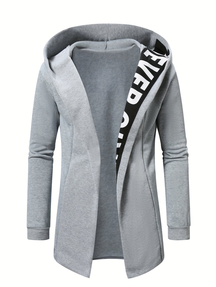 Herren Langer Kapuzenpullover ohne Verschluss