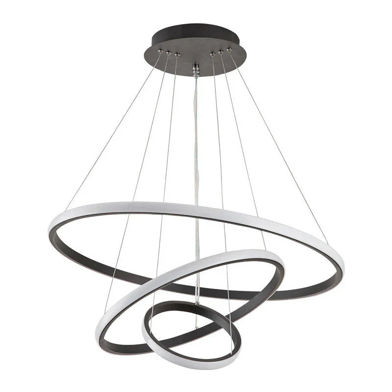 Moderne LED-Pendelleuchte mit 3D-Ringkomposition