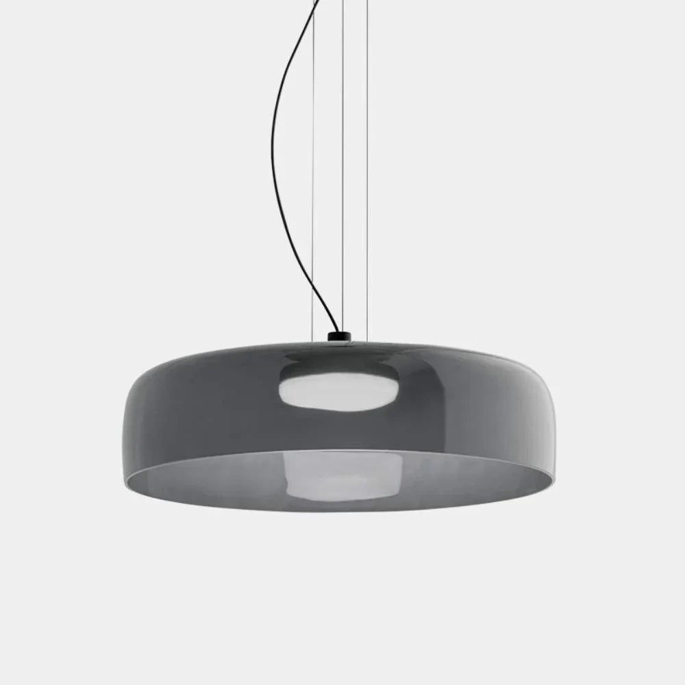 Moderne Glas-Pendelleuchte mit geschichtetem Schirm – Retro-Design