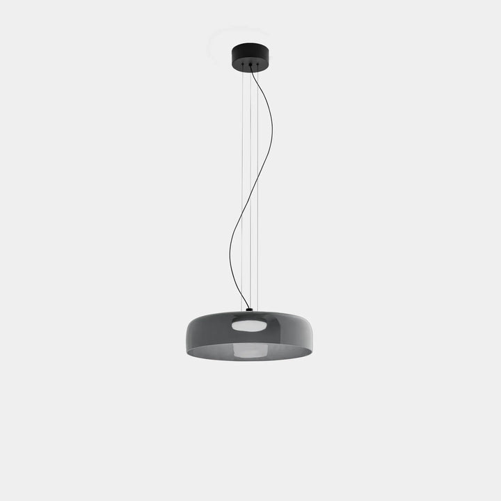 Moderne Glas-Pendelleuchte mit geschichtetem Schirm – Retro-Design