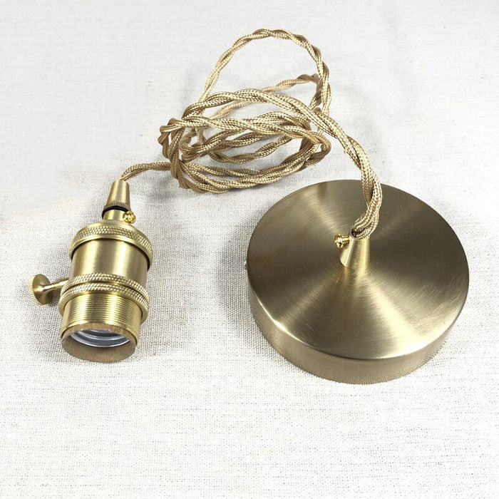 Pendelleuchte im Vintage-Stil mit gerilltem Glasschirm und Goldfinish