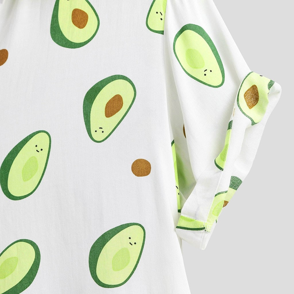 Avocado-Shirt mit kurzen Ärmeln