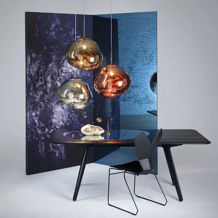 Designer-Pendelleuchte mit geschmolzener Kugelform