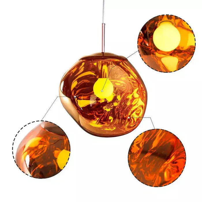 Designer-Pendelleuchte mit geschmolzener Kugelform