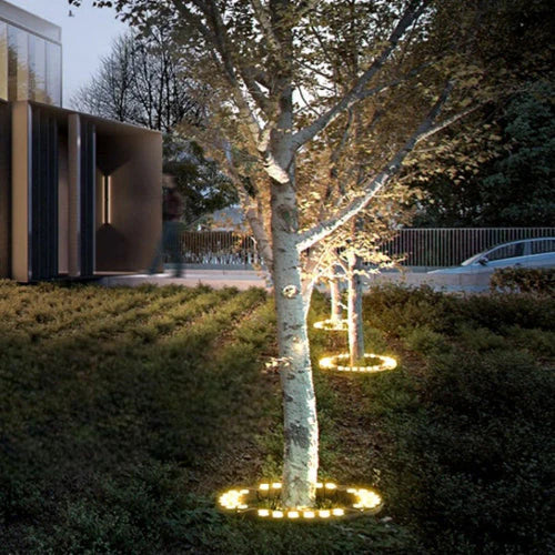 LED-Erdspiessleuchte 360° für Bäume – Runde Bodeneinbauleuchte für Garten und Einfahrt