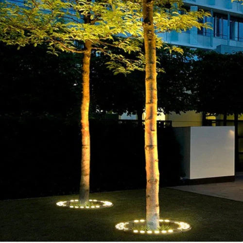 LED-Erdspiessleuchte 360° für Bäume – Runde Bodeneinbauleuchte für Garten und Einfahrt