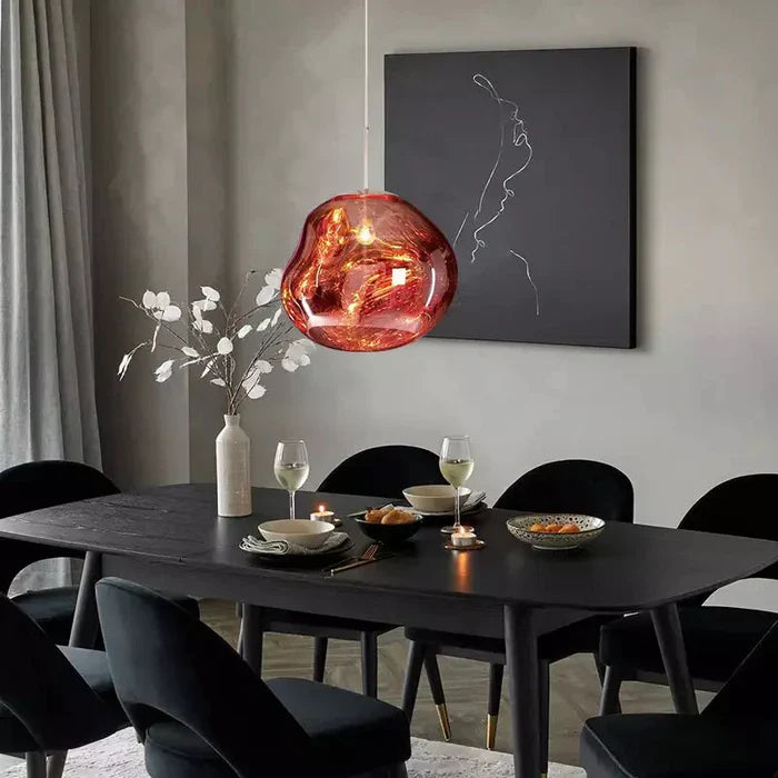 Designer-Pendelleuchte mit geschmolzener Kugelform