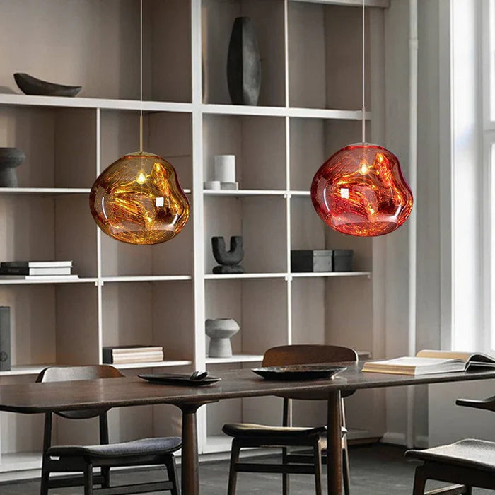 Designer-Pendelleuchte mit geschmolzener Kugelform