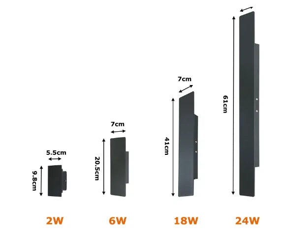 Moderne LED-Aussenleuchte mit Auf/Ab-Licht – Vertikale Wandleuchte, IP65 wasserdicht